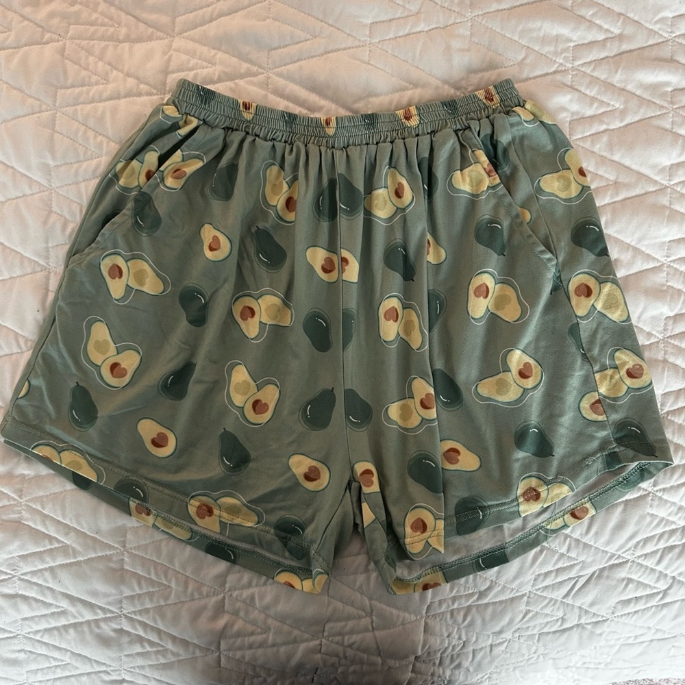 Avocado Pajama Shorts Medium women’s pockets elastic band